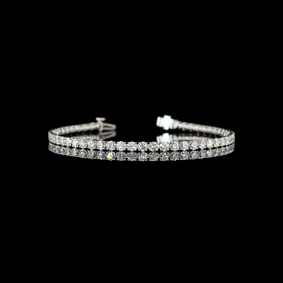 5 Cts 18k Yellow Gold Round Shape Tennis Bracelet - Video