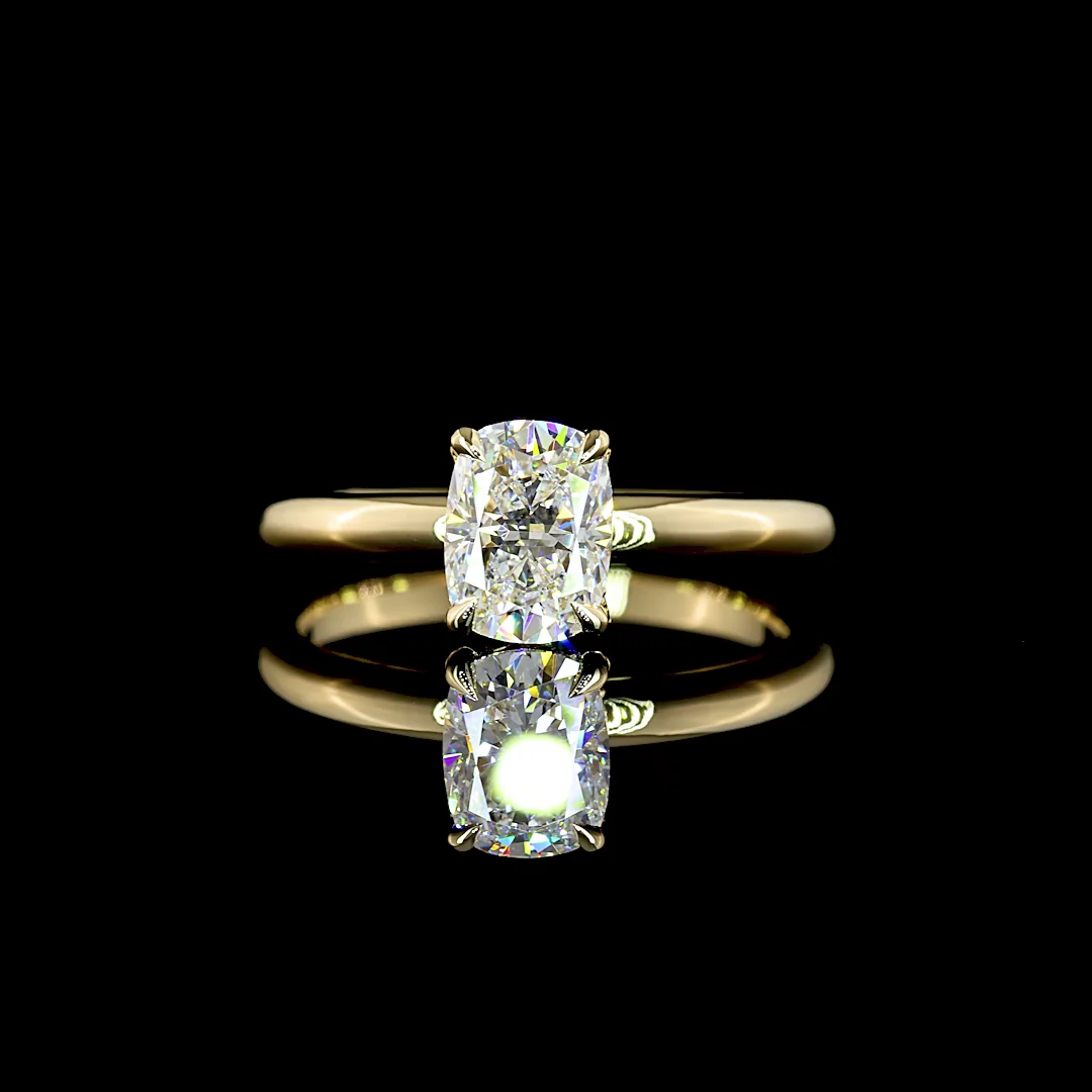 1.08 Cts 14k Yellow Gold Mix Shape Hidden Halo Ring - Video