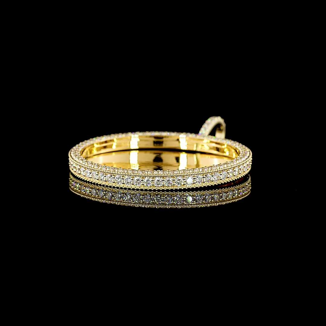 6.87 Cts 14k Yellow Gold Round Shape Pendant Pendant - Image 2