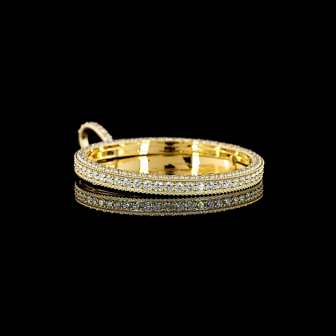 6.87 Cts 14k Yellow Gold Round Shape Pendant Pendant - Image 3