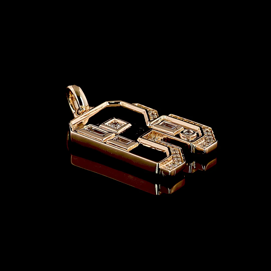 0.29 Cts 14k Rose Gold Baguette Shape Pendant Pendant - Image 3