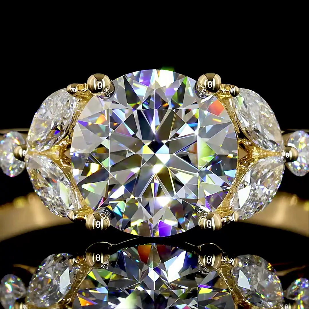 1.88 Cts 18k Yellow Gold Mix Shape Special Ring - Image 3