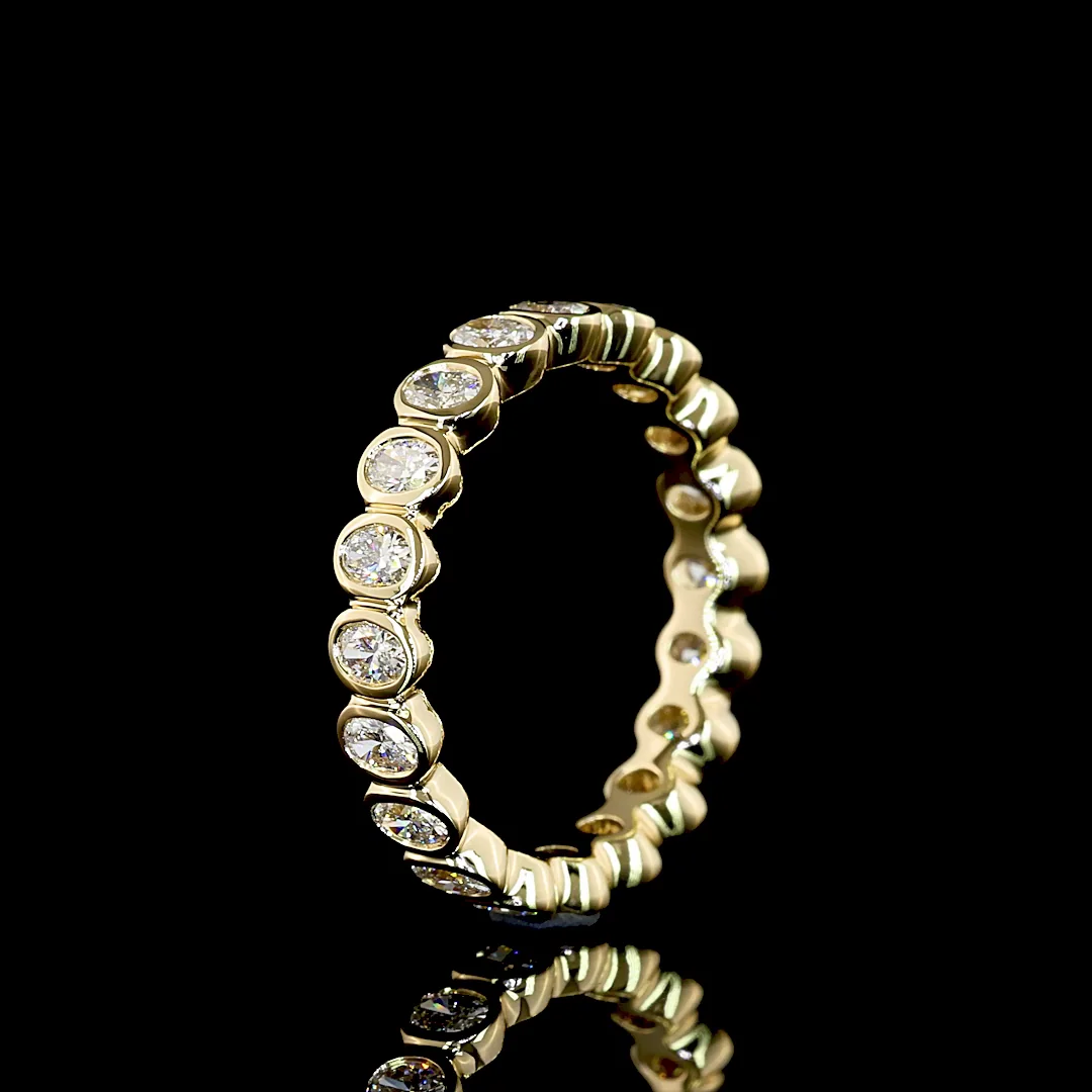 0.98 Cts 14k Yellow Gold Oval Shape Eternity Band Eternity Band - Image 4