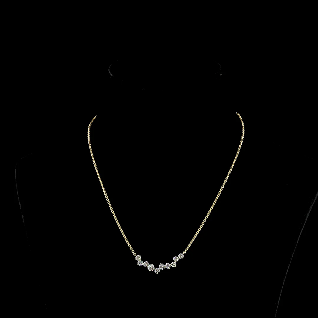 1.75 Cts 14k Yellow Gold Round Shape Pendant Necklace - Video