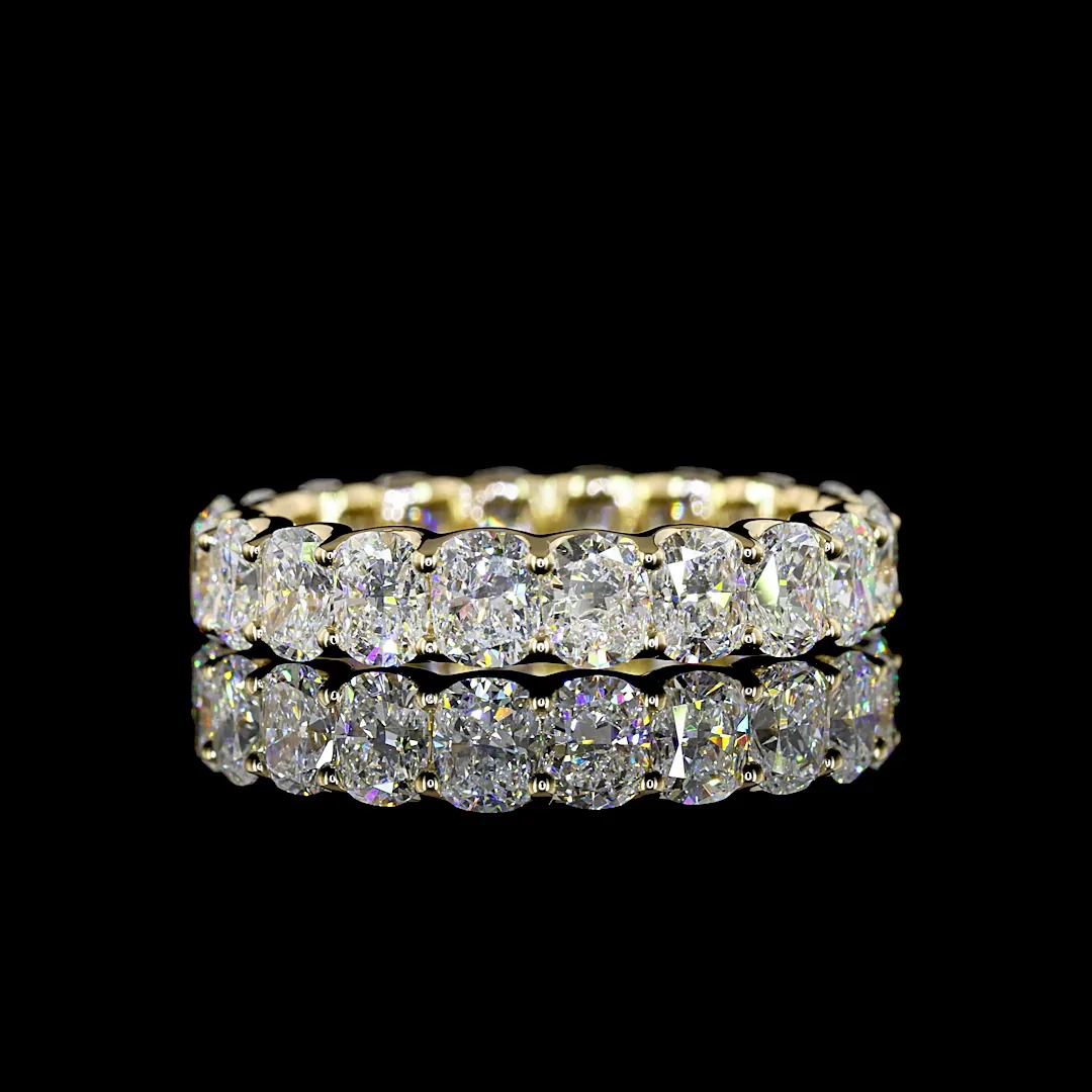 3.47 Cts 14k White Gold Cushion Brilliant Shape Eternity Band Eternity Band - Video