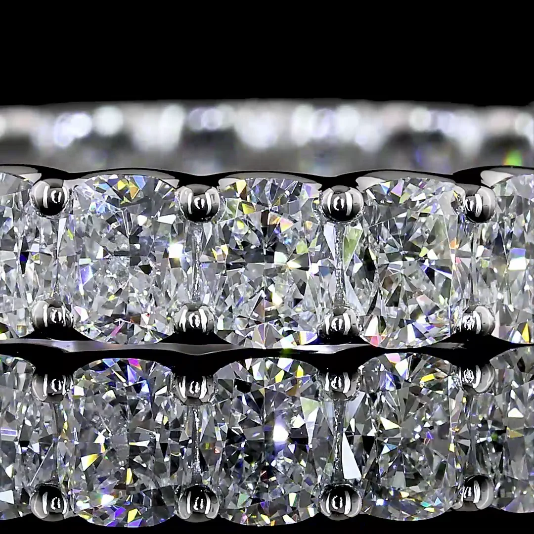 2.88 Cts Platinum Cushion Brilliant Shape Eternity Band Eternity Band - Image 3