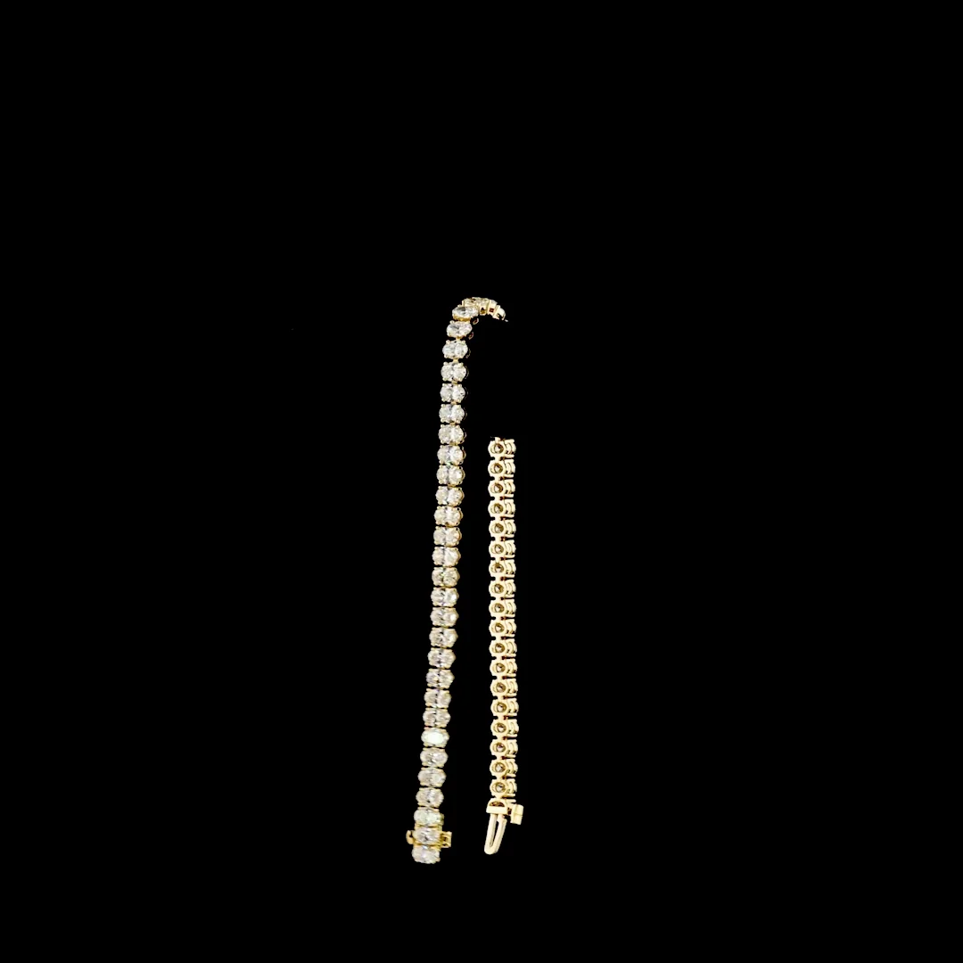 7.8 Cts 14k Yellow Gold Oval Shape Tennis Bracelet - Image 3