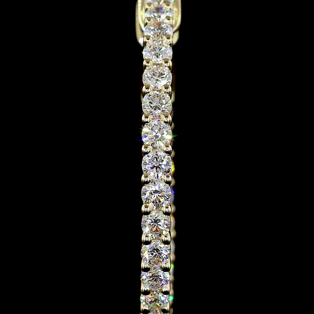 0.93 Cts 14k Yellow Gold Round Shape Hoops Earring - Image 2