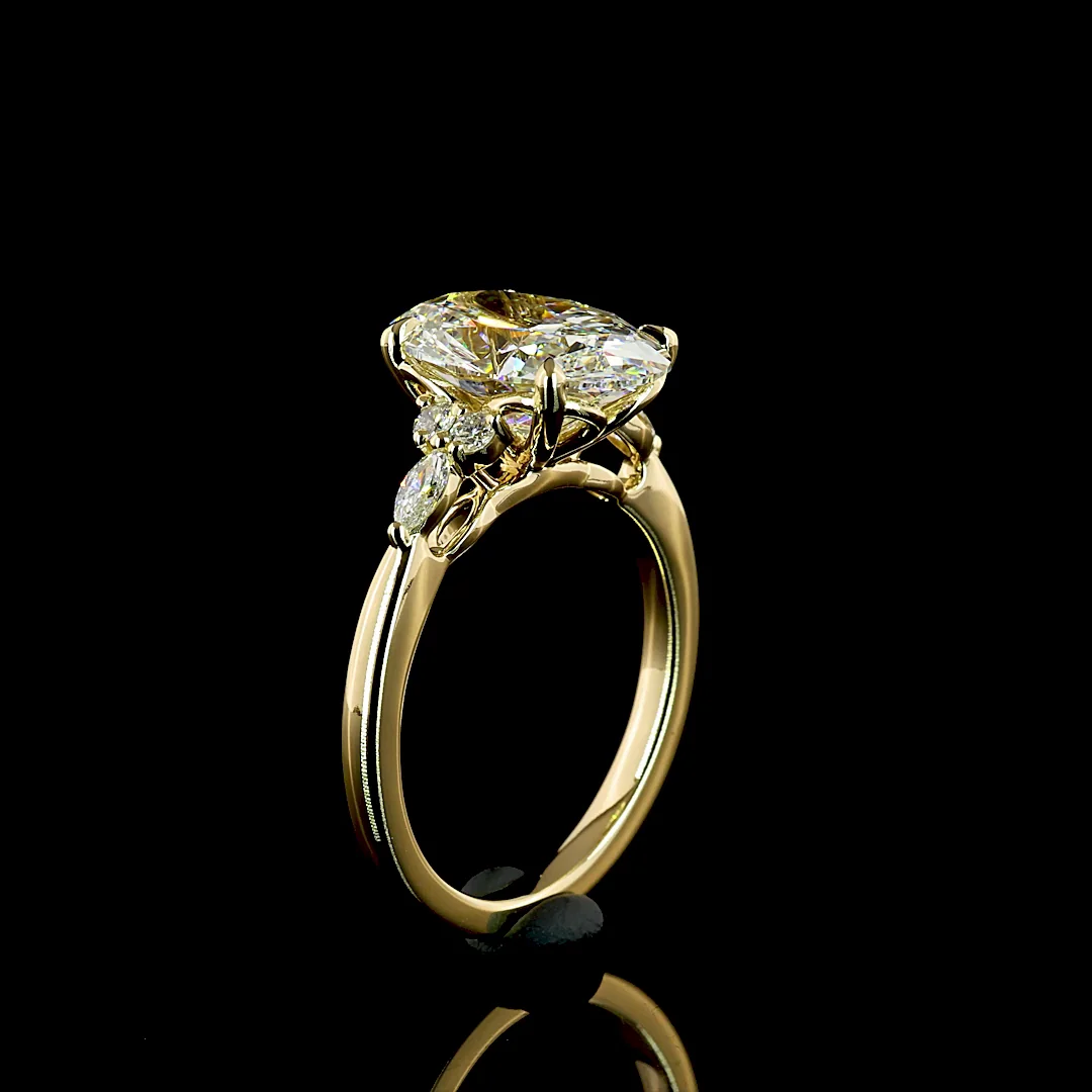 4.32 Cts 14k Yellow Gold Oval Shape Special Ring - Image 4