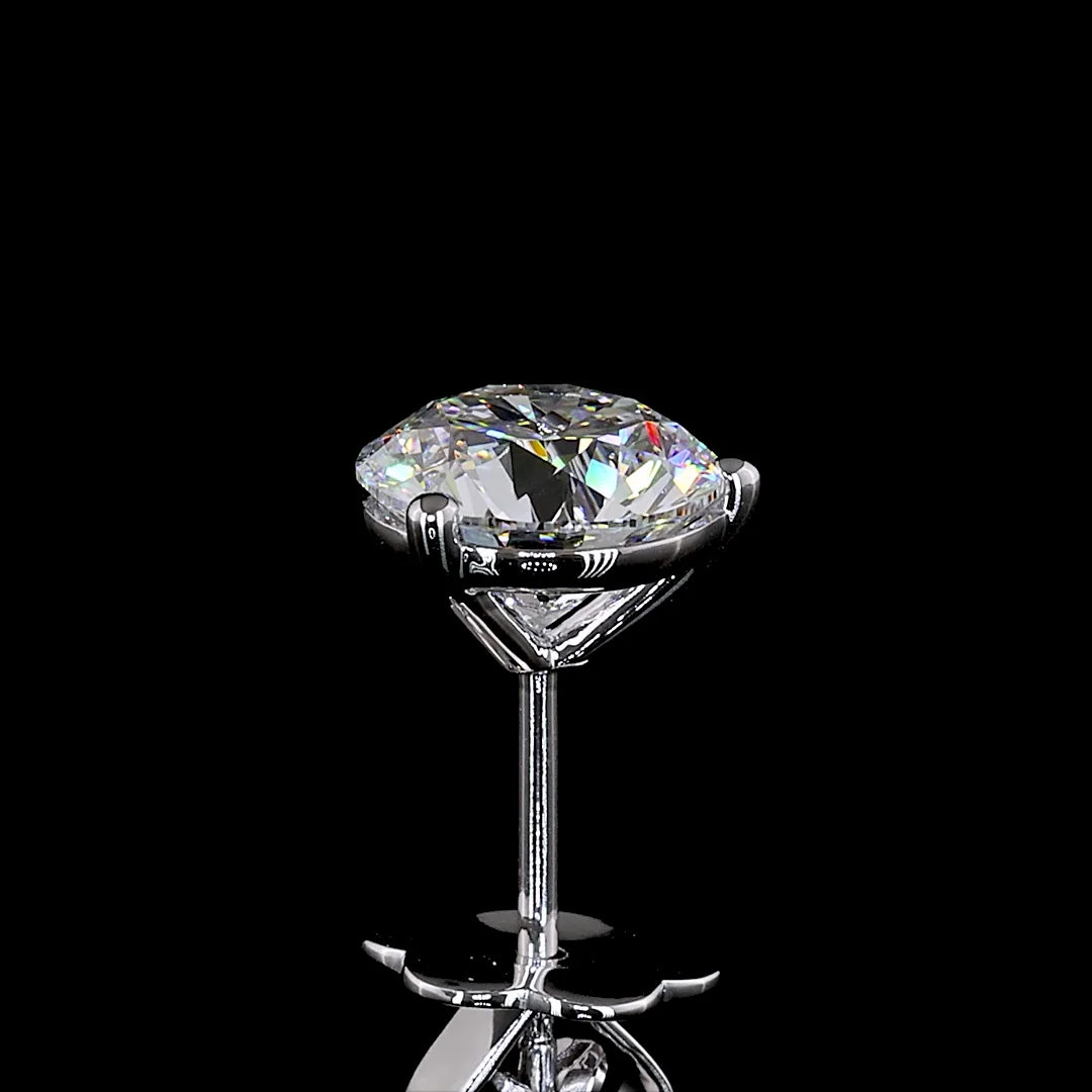 3.08 Cts 14k White Gold Round Shape Martini Earring - Image 4