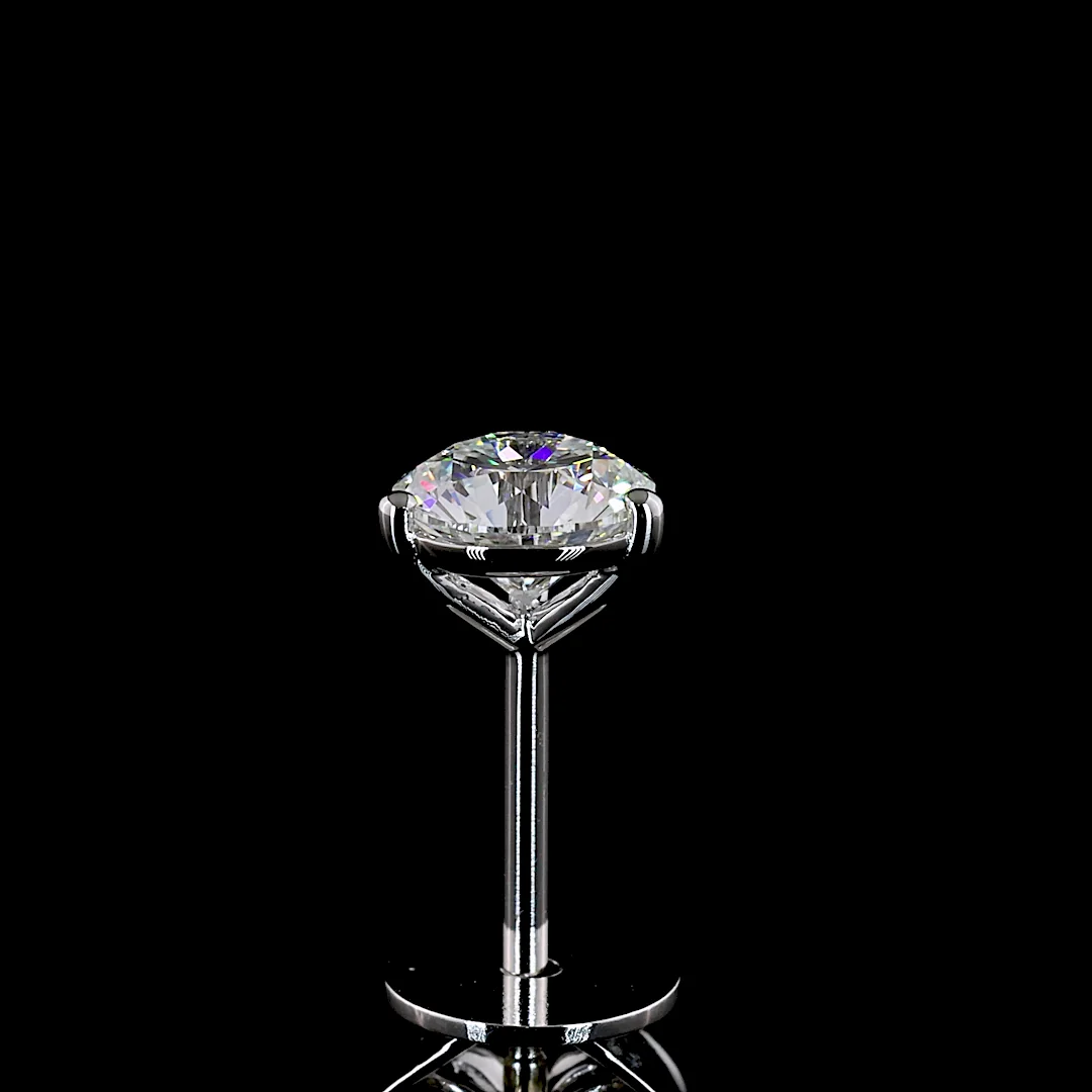 1.01 Cts 14k White Gold Round Shape Studs Earring - Image 4