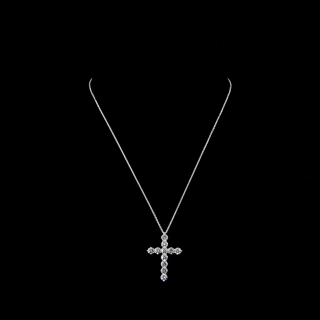 3.02 Cts 14k White Gold Round Shape Symbol Pendant - Video