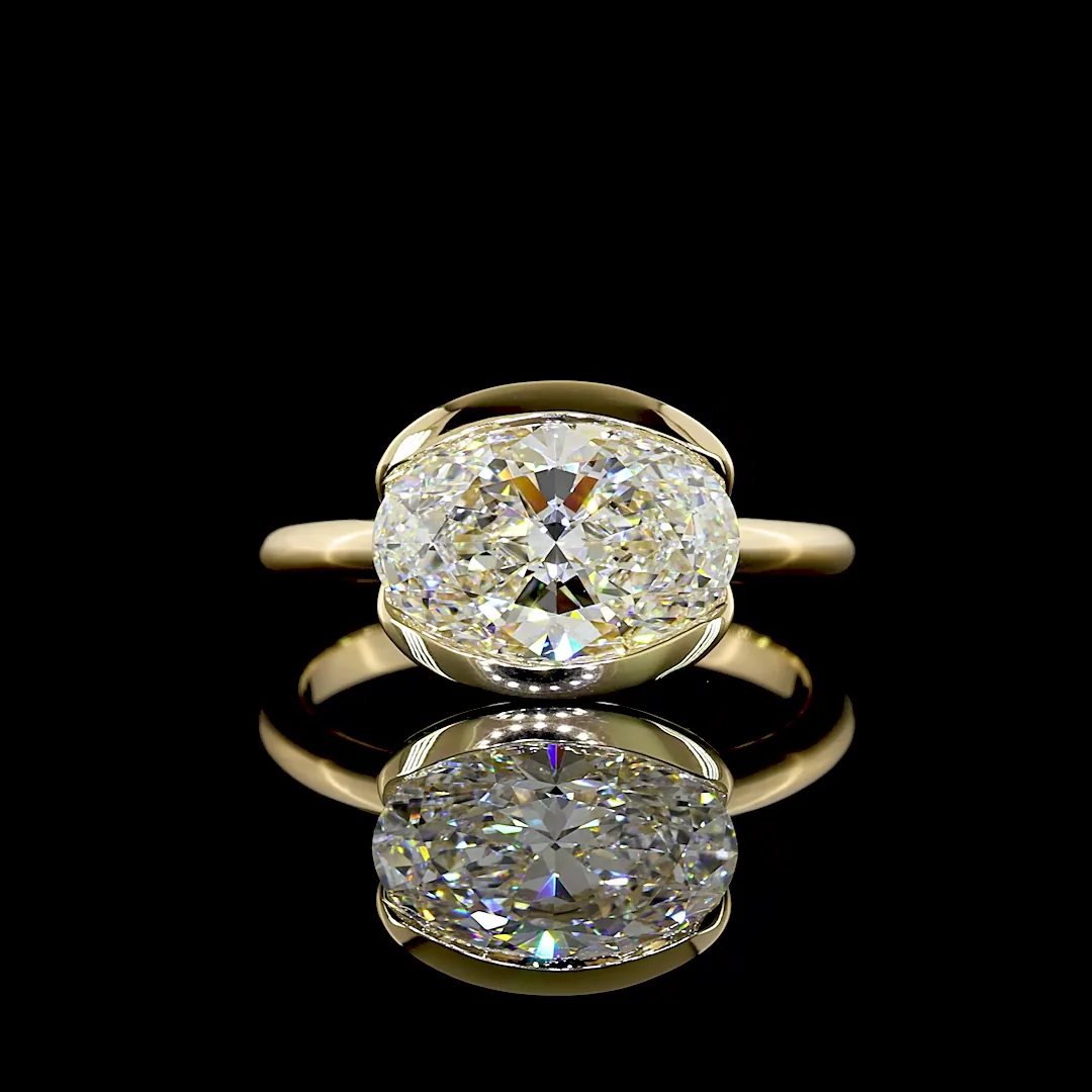 2.57 Cts 14k Yellow Gold Oval Shape Solitaire Ring - Video
