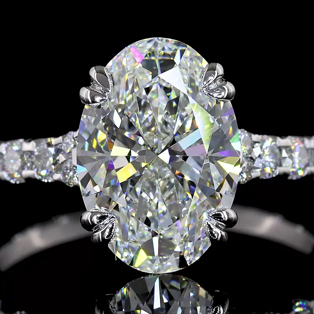 3.16 Cts 14k White Gold Round Shape Hidden Halo Ring - Image 3