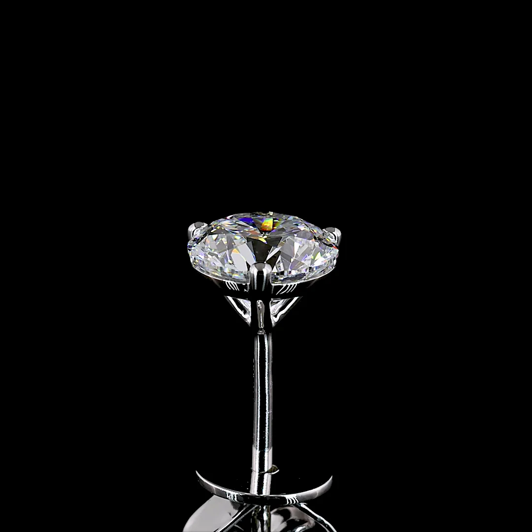 1.6 Cts 14k White Gold Round Shape Martini Earring - Image 4
