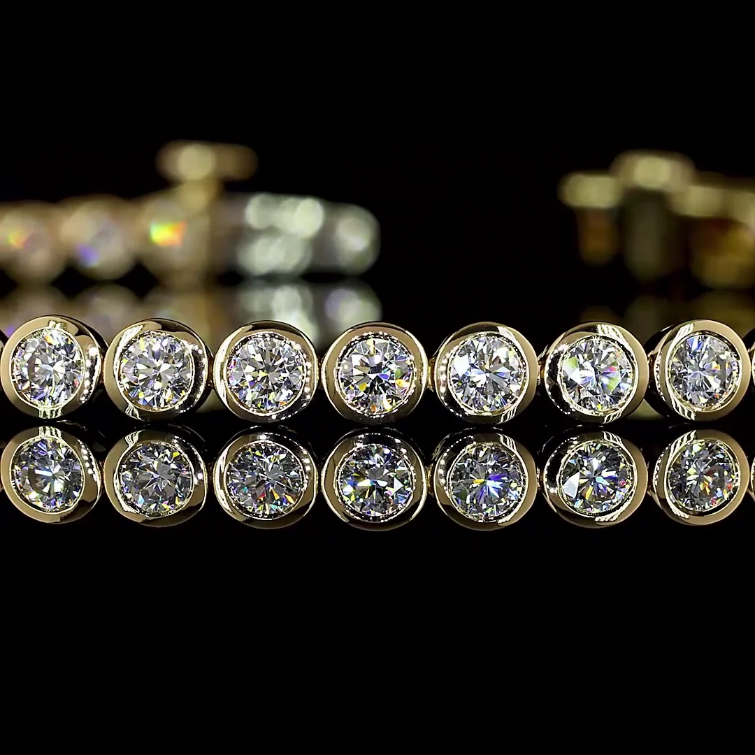 2.52 Cts 14k Yellow Gold Round Shape Tennis Bracelet - Image 2