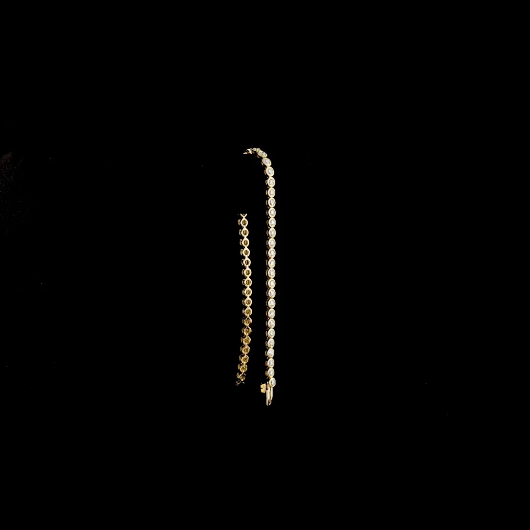 2.52 Cts 14k Yellow Gold Round Shape Tennis Bracelet - Image 3