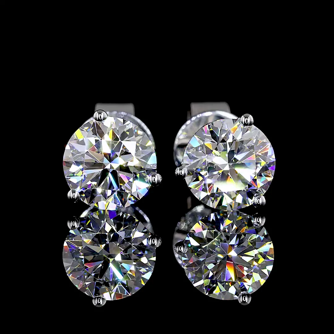 1.48 Cts 14k White Gold Round Shape Martini Earring - Image 3
