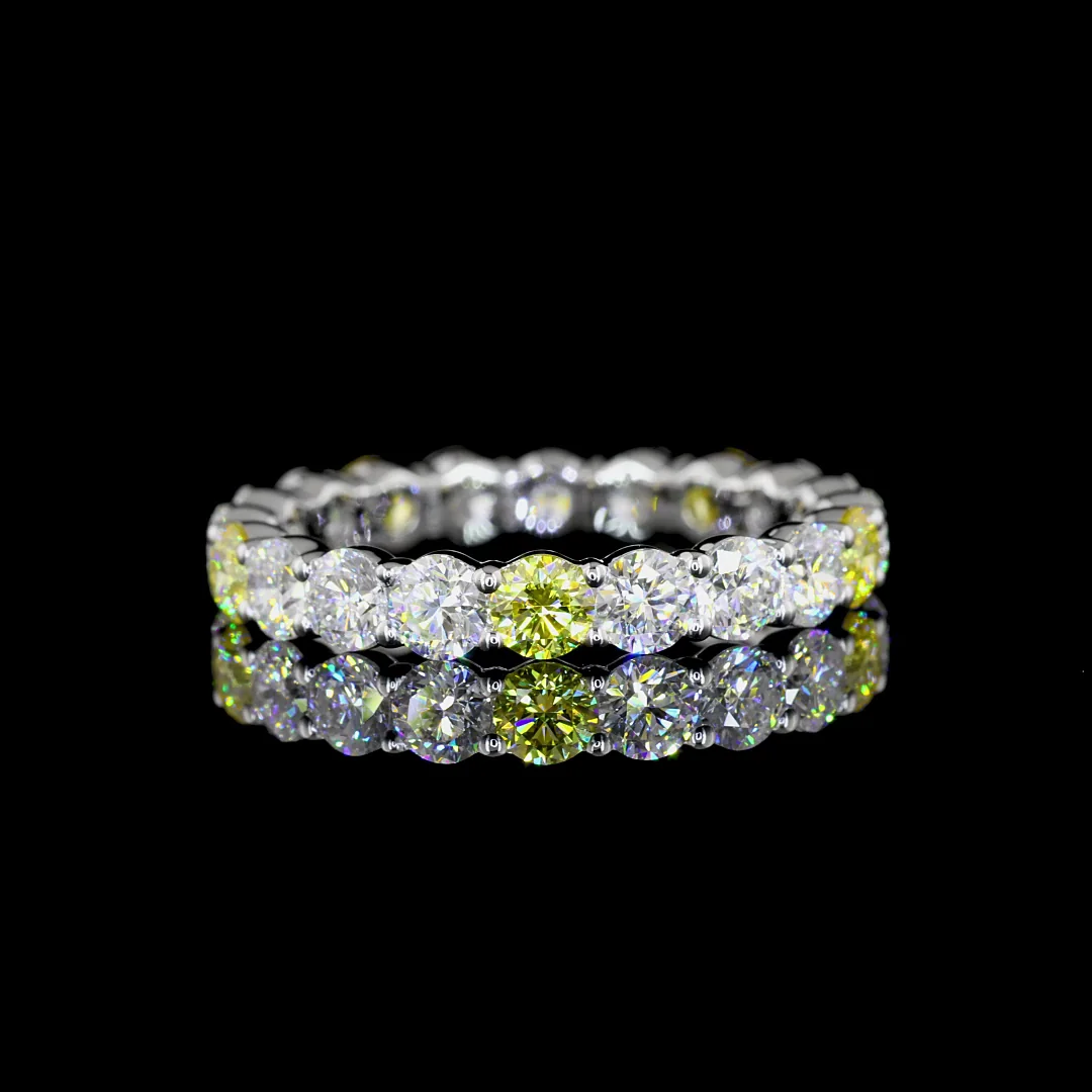 2.2 Cts 14k White Gold Round Shape Eternity Band Eternity Band - Video