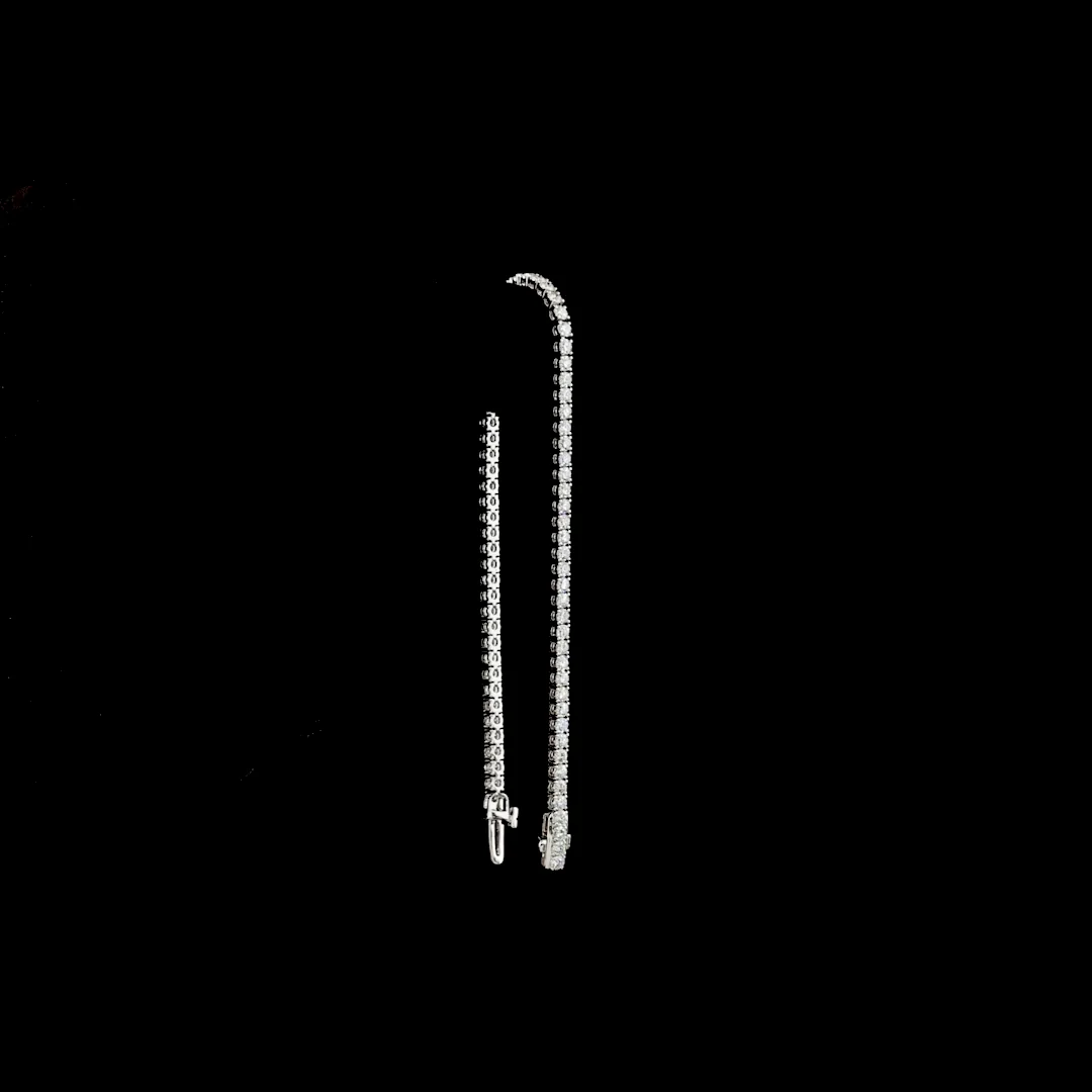 3.07 Cts 14k White Gold Round Shape Tennis Bracelet - Image 3