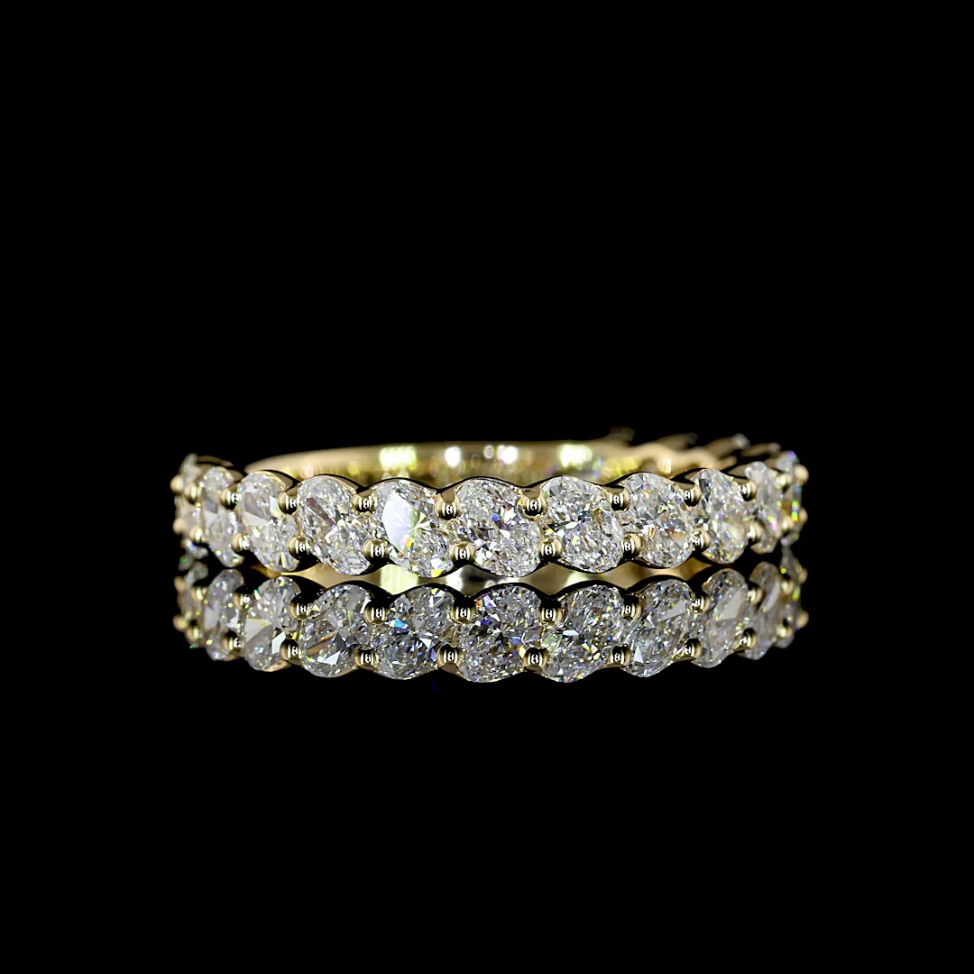 1.14 Cts 14k Yellow Gold Oval Shape 3/4 Band Eternity Band - Video