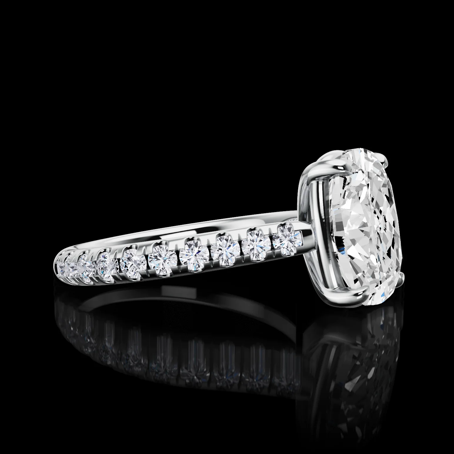0.68 Cts Platinum Shape Hidden Halo Ring - Image 3