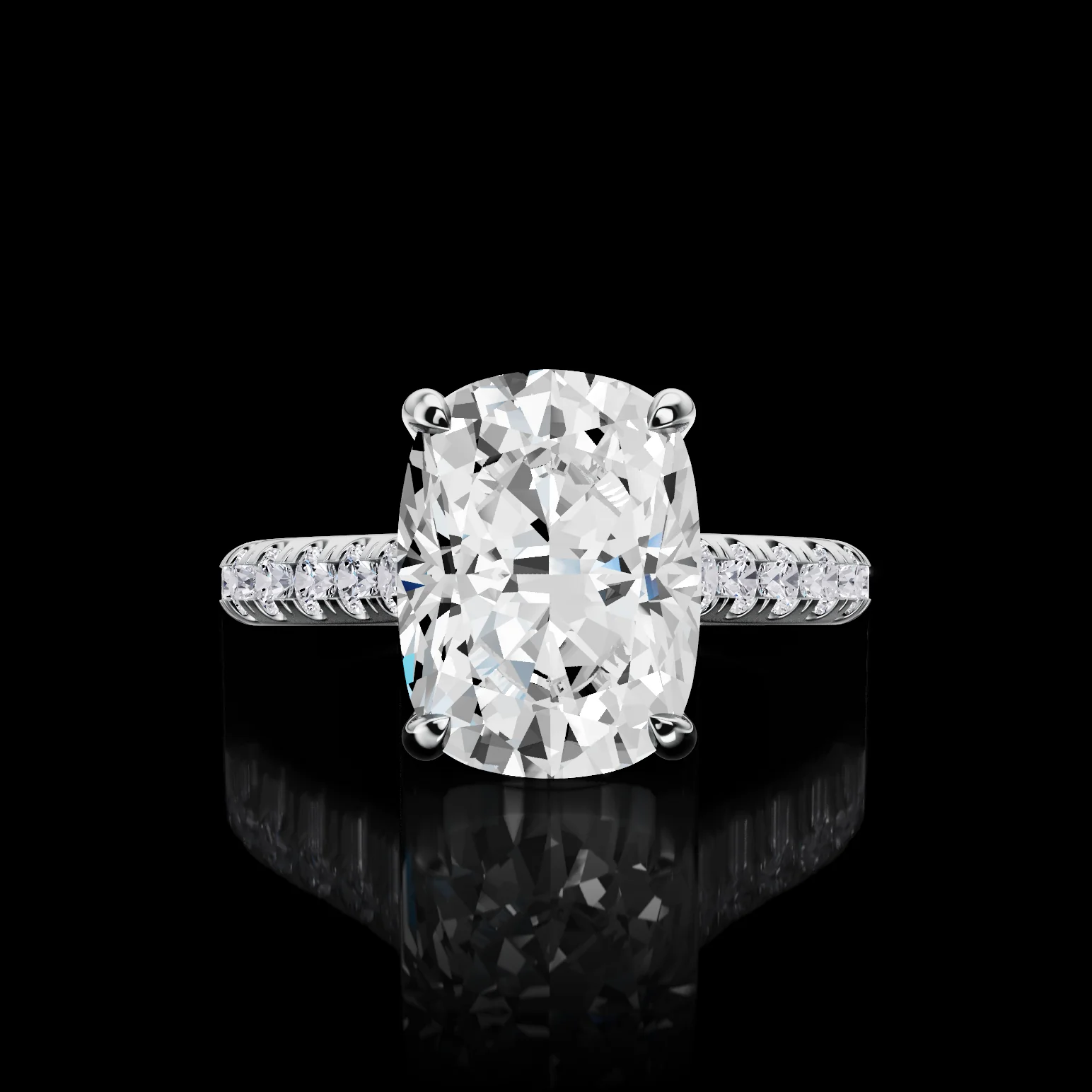 0.68 Cts Platinum Shape Hidden Halo Ring - Video