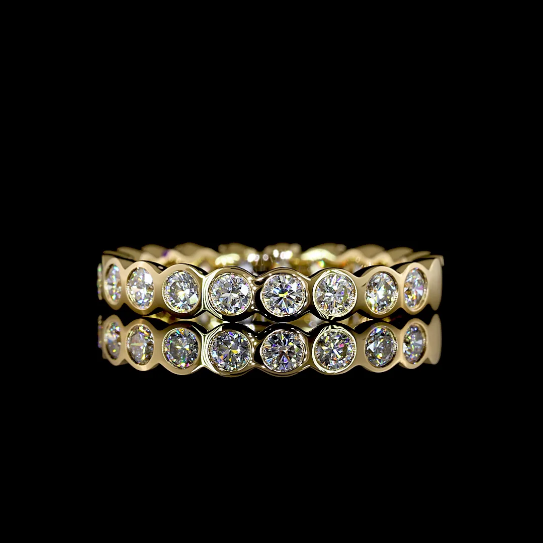 0.97 Cts 18k Yellow Gold Round Shape Eternity Band Eternity Band - Video