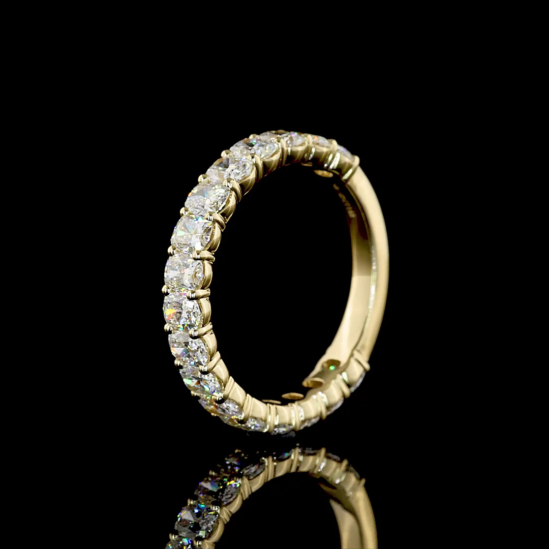 1.68 Cts 14k Yellow Gold Cushion Brilliant Shape 3/4 Band Eternity Band - Image 4