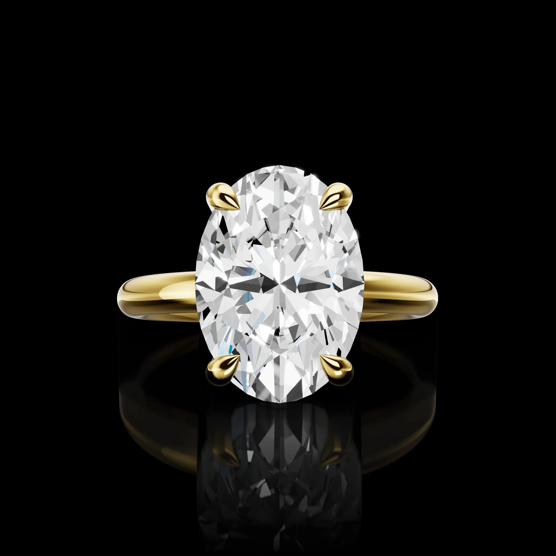 0.16 Cts 14k Yellow Gold Round Shape Hidden Halo Ring - Video