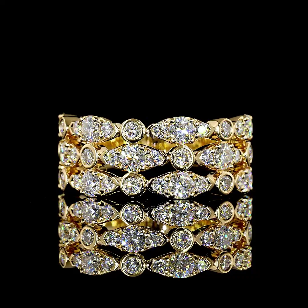 1.56 Cts 18k Yellow Gold Round Shape Special Eternity Band - Video