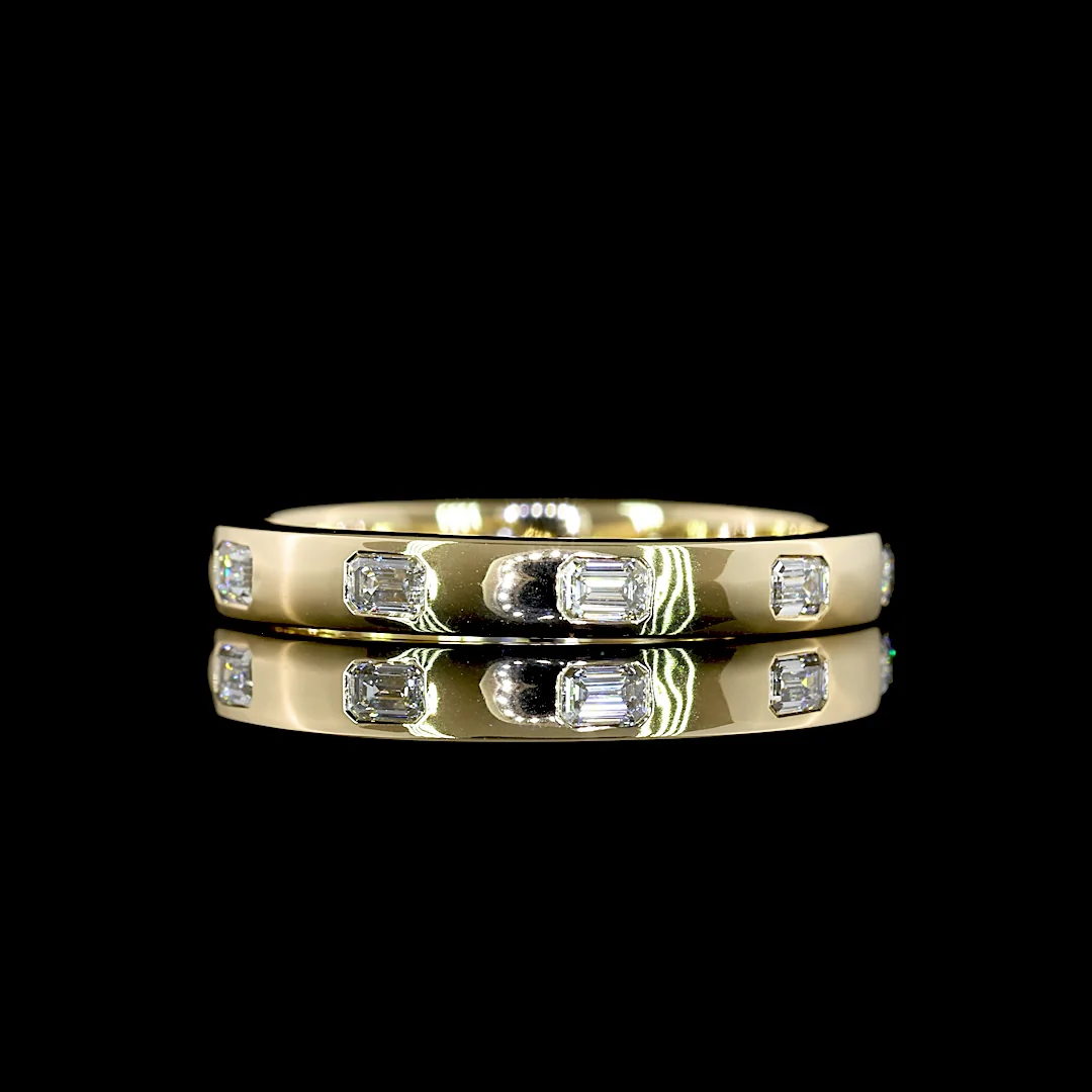 0.47 Cts 14k Yellow Gold Emerald Shape Eternity Band Eternity Band - Video