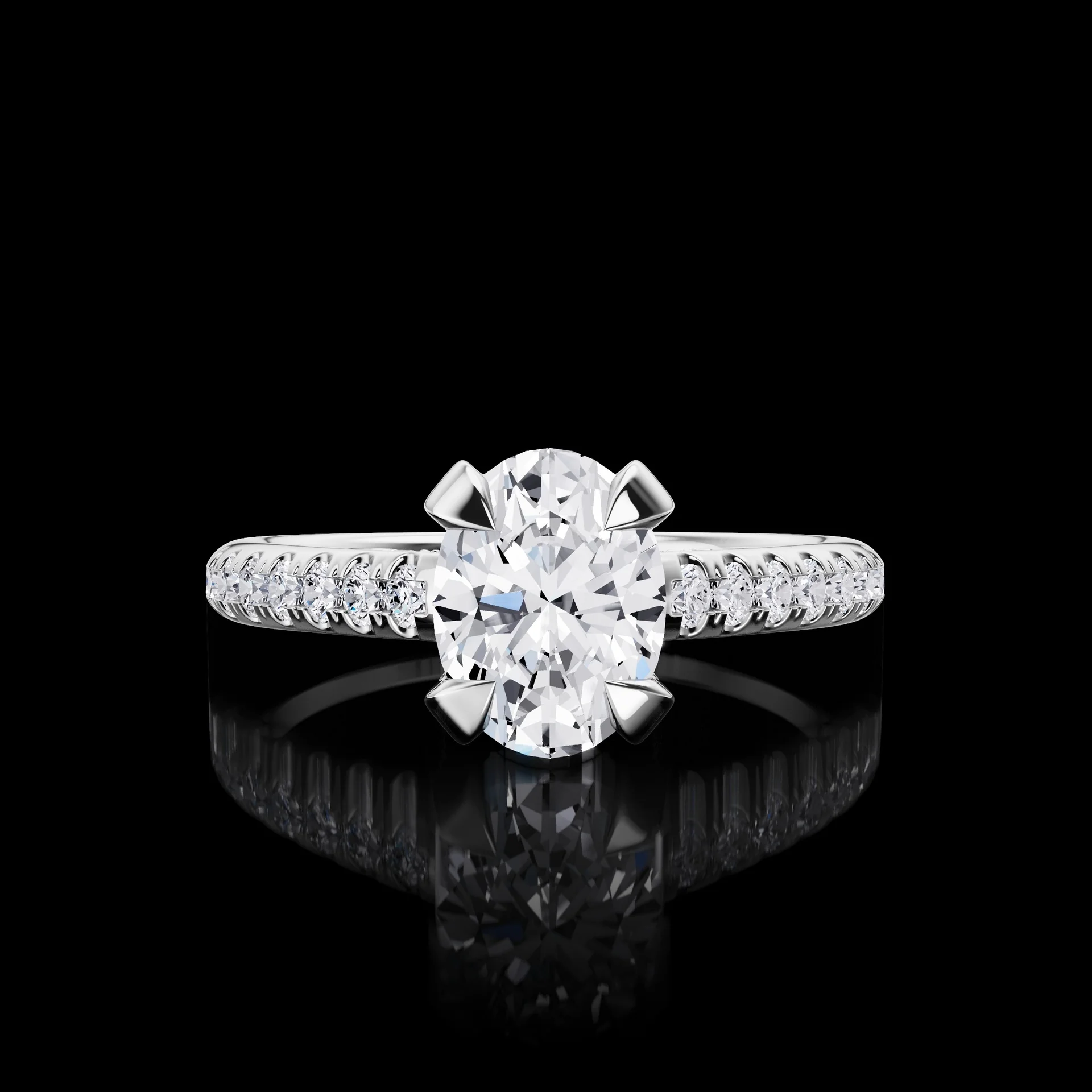 0.58 Cts 18k White Gold Round Shape Hidden Halo Ring - Video