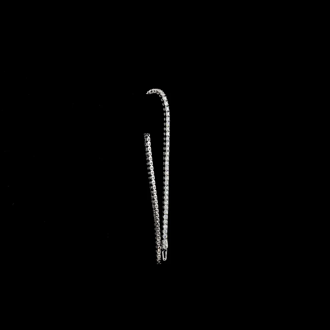 3.39 Cts 14k White Gold Round Shape Tennis Bracelet - Image 3