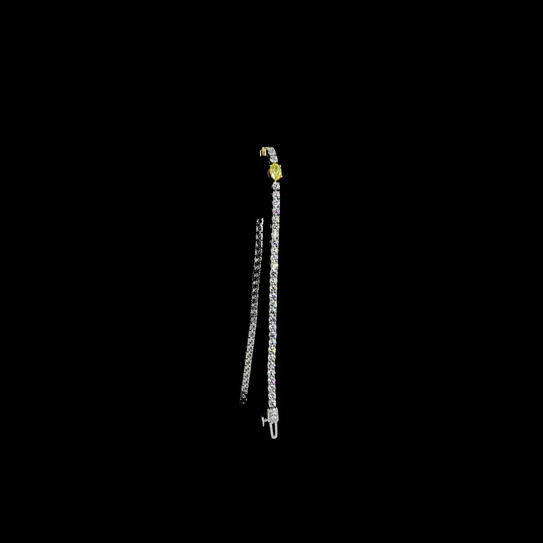 4.13 Cts 14k White Gold Mix Shape Station Line Tennis Bracelet - Image 3