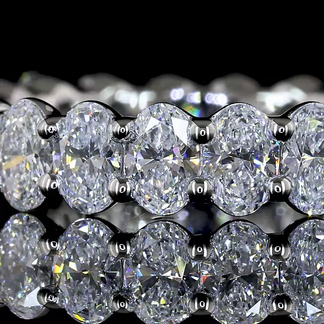 2 Cts Platinum Oval Shape Eternity Band Eternity Band - Image 3