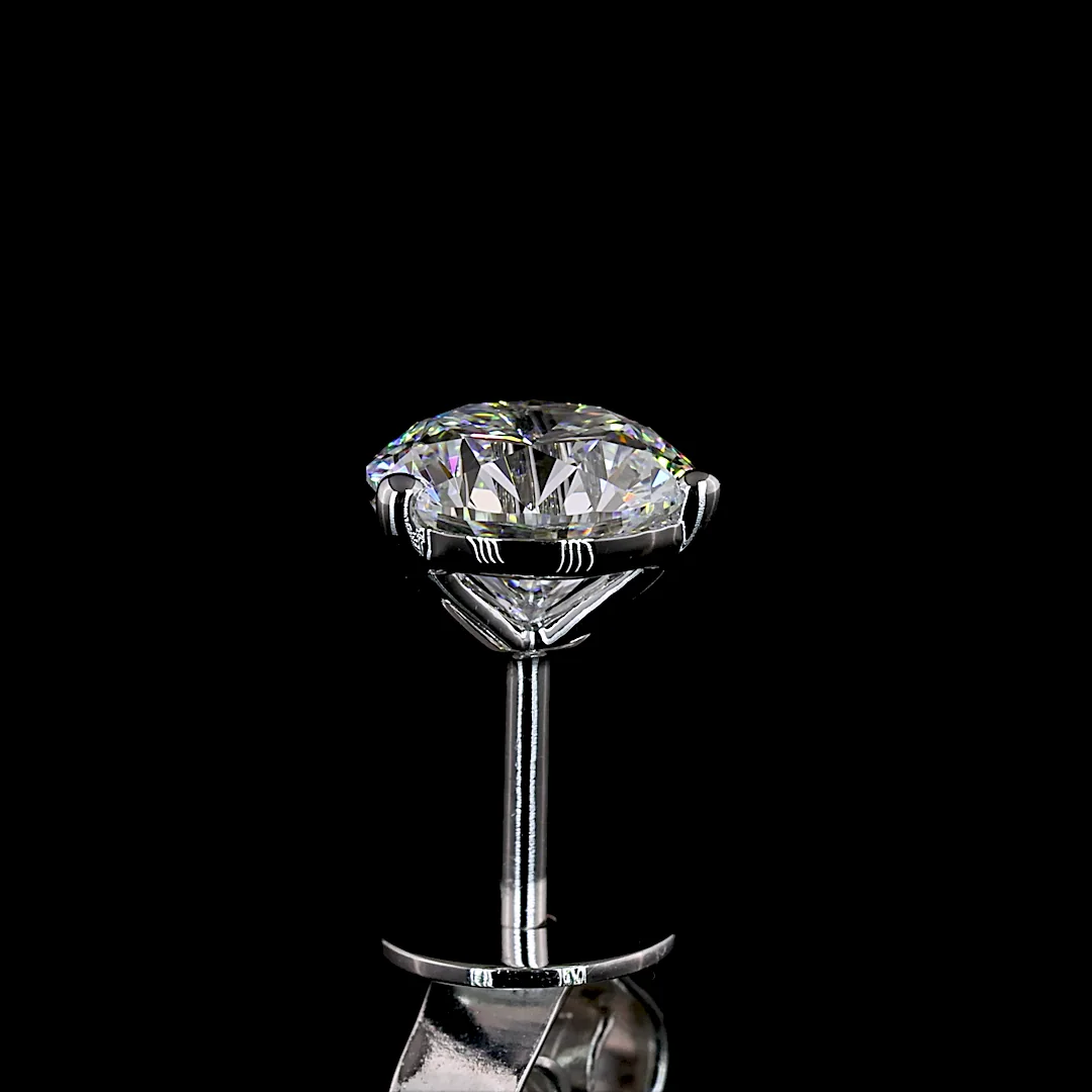 1.5 Cts 14k White Gold Round Shape Martini Earring - Image 4