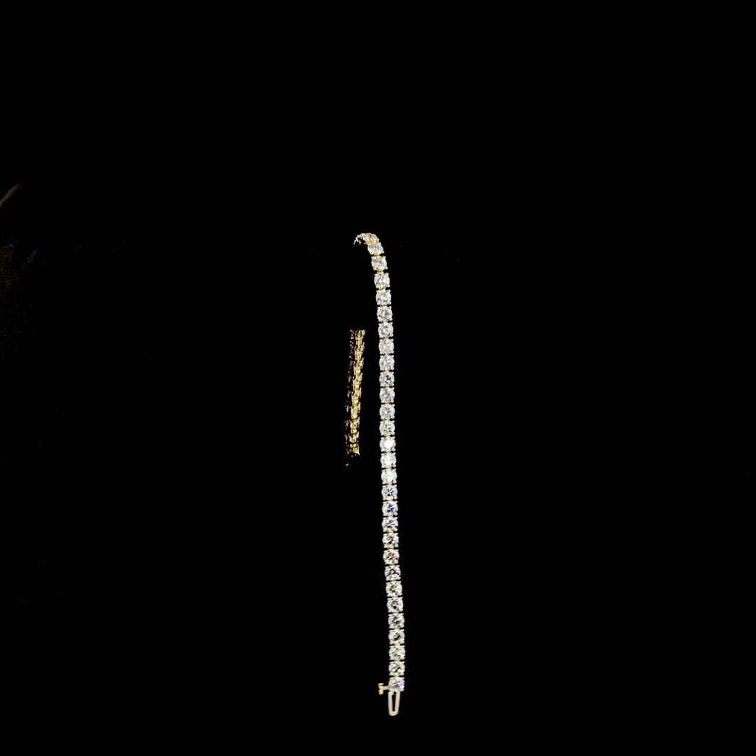 7.05 Cts 14k Yellow Gold Round Shape Tennis Bracelet - Image 3