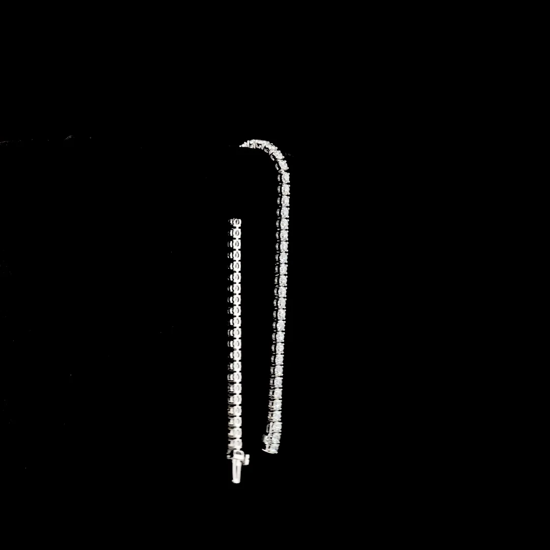5.22 Cts 14k White Gold Round Shape Tennis Bracelet - Image 3