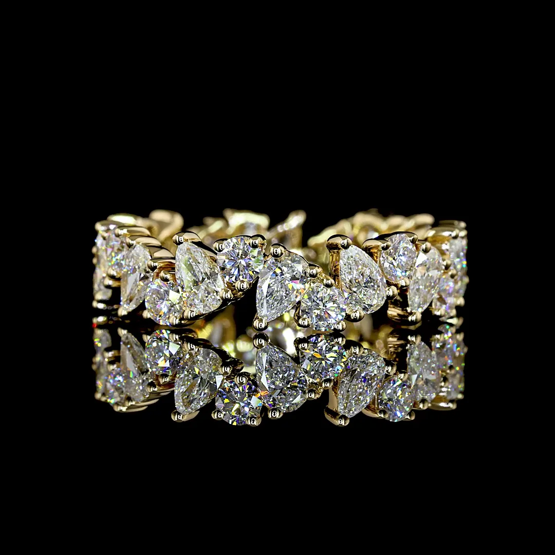 2.38 Cts 14k Yellow Gold Mix Shape Eternity Band Eternity Band - Video