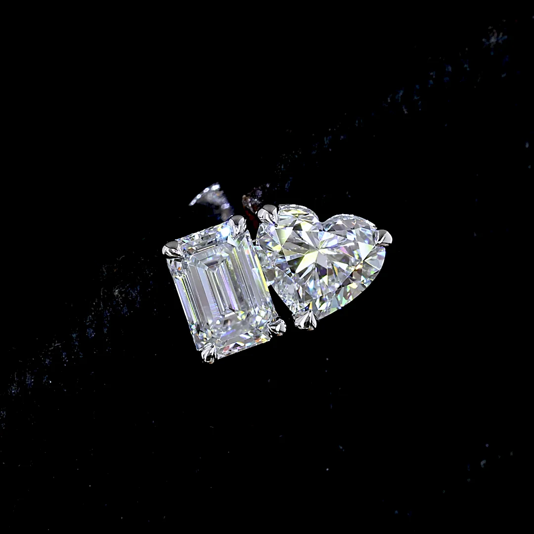 1.54 Cts 14k White Gold Mix Shape Studs Earring - Image 3