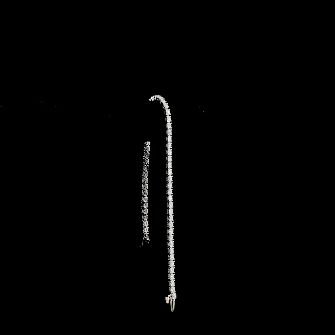 3.08 Cts 14k White Gold Oval Shape Tennis Bracelet - Image 3
