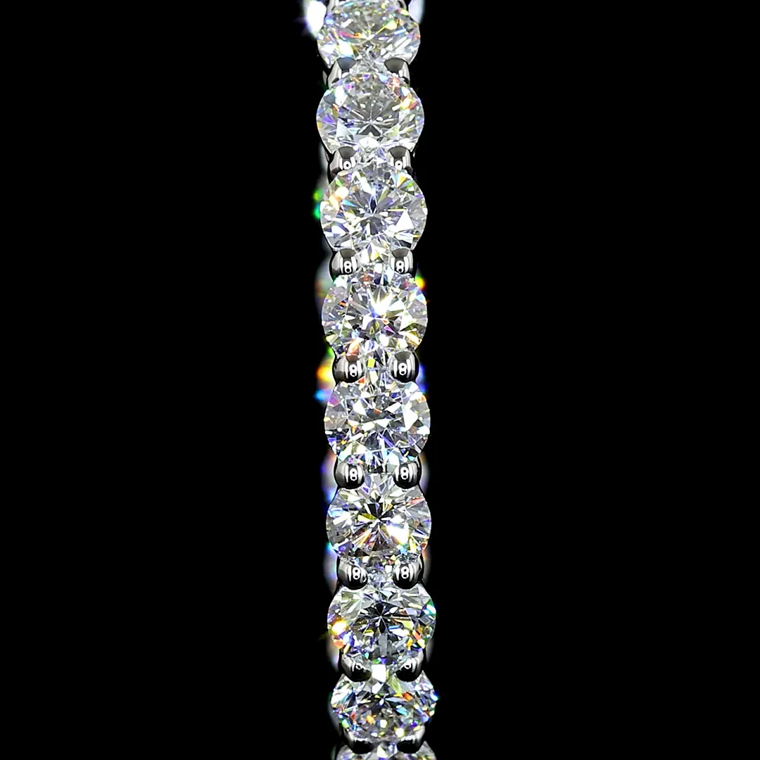 2.19 Cts 14k White Gold Round Shape Hoops Earring - Image 3