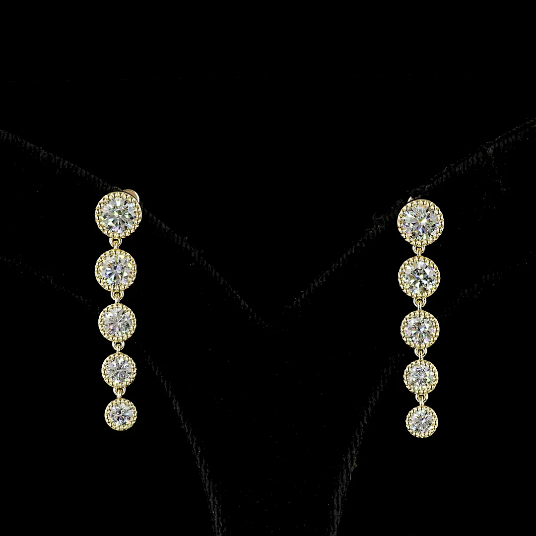 2.82 Cts 14k Yellow Gold Mix Shape Hanging Earring - Video