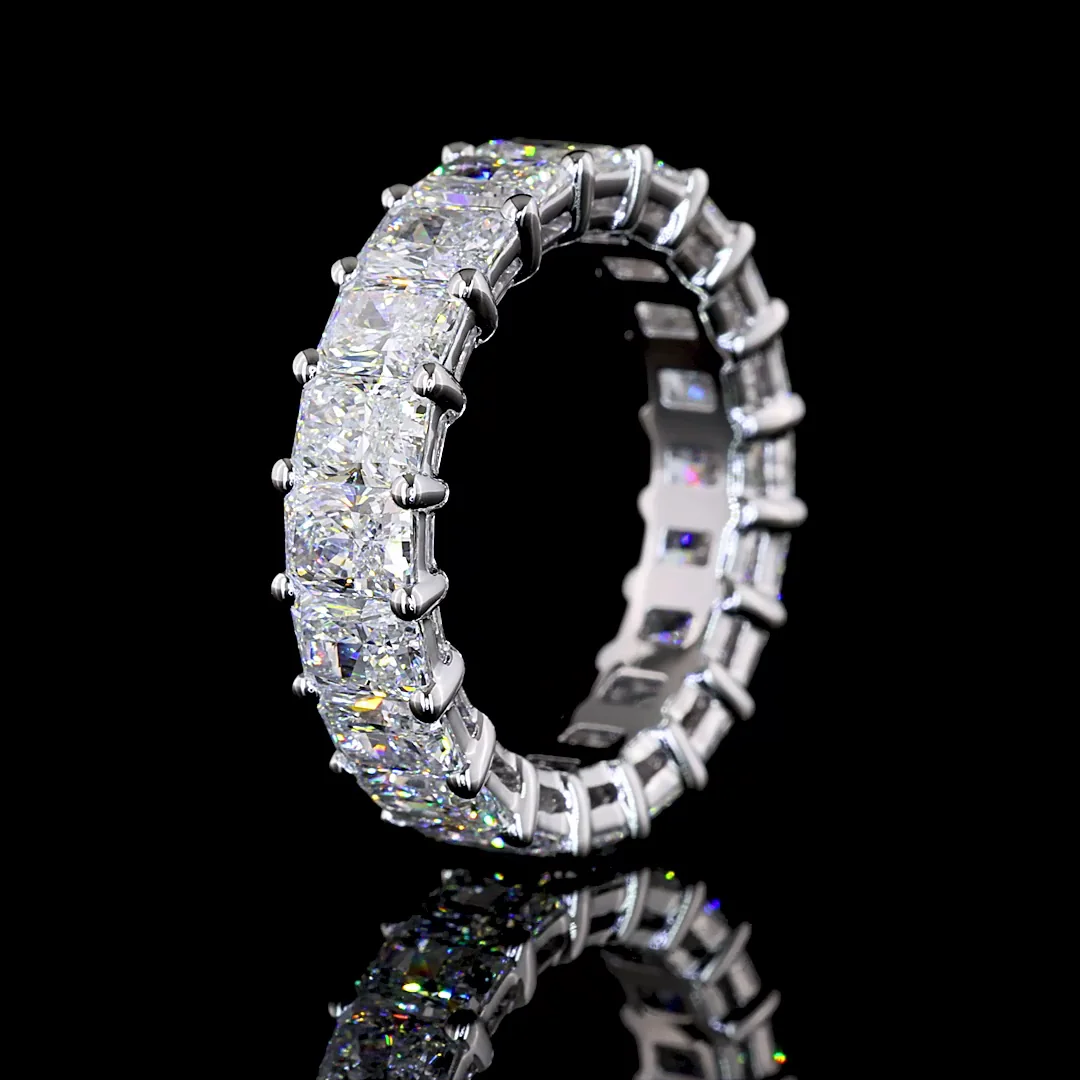 4.23 Cts 14k White Gold Radiant Shape Eternity Band Eternity Band - Image 4