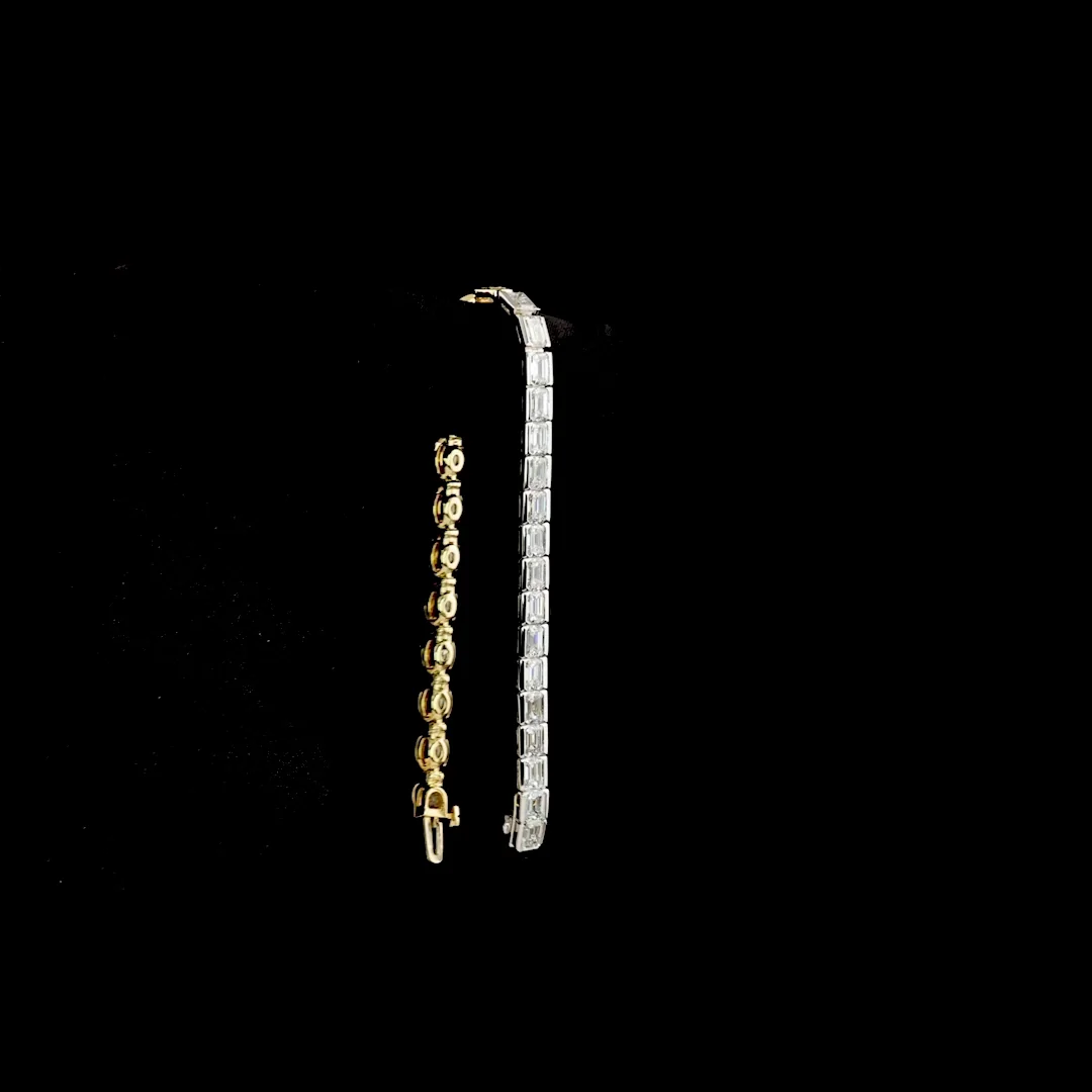 8.84 Cts 14k Two Tone Mix Shape Tennis Bracelet - Image 3