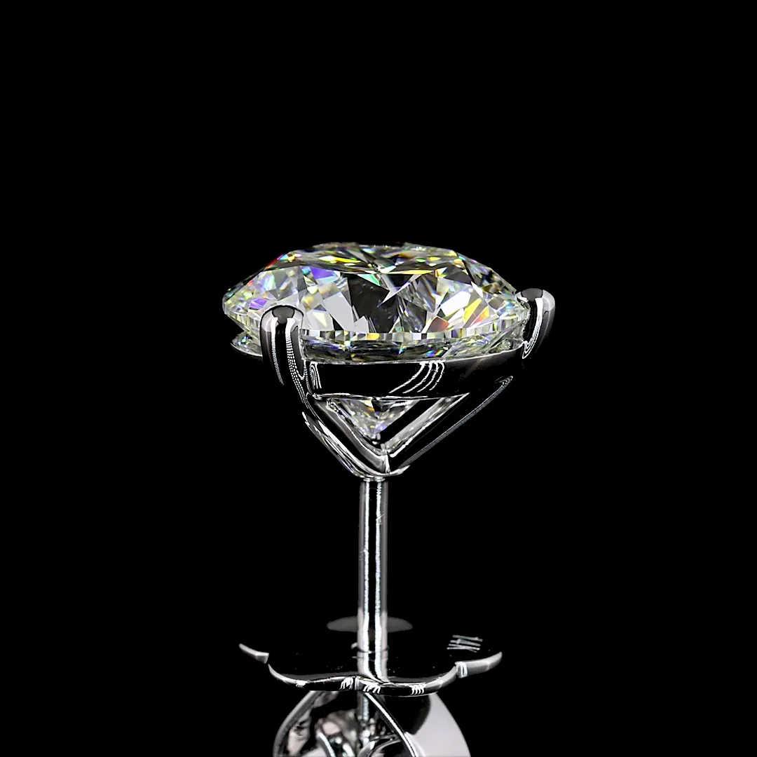 4.03 Cts 14k White Gold Round Shape Martini Earring - Image 4