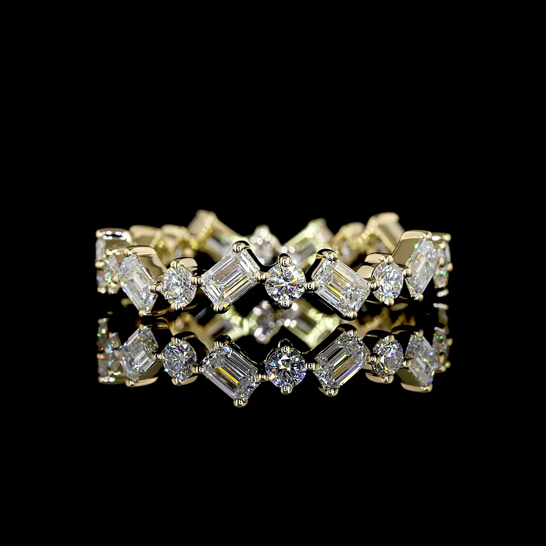 1.29 Cts 14k Yellow Gold Mix Shape Eternity Band Eternity Band - Video