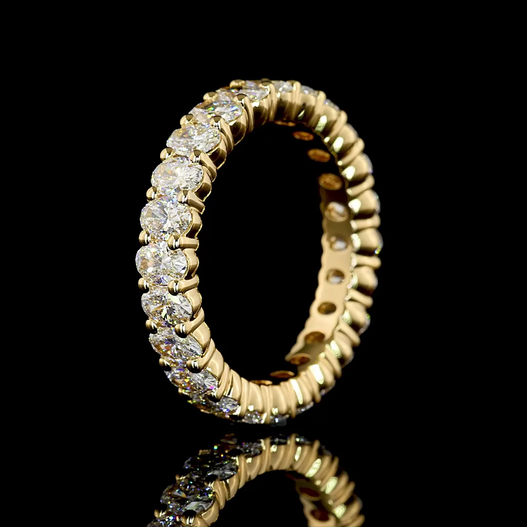 2.61 Cts 18k Yellow Gold Oval Shape Eternity Band Eternity Band - Image 4