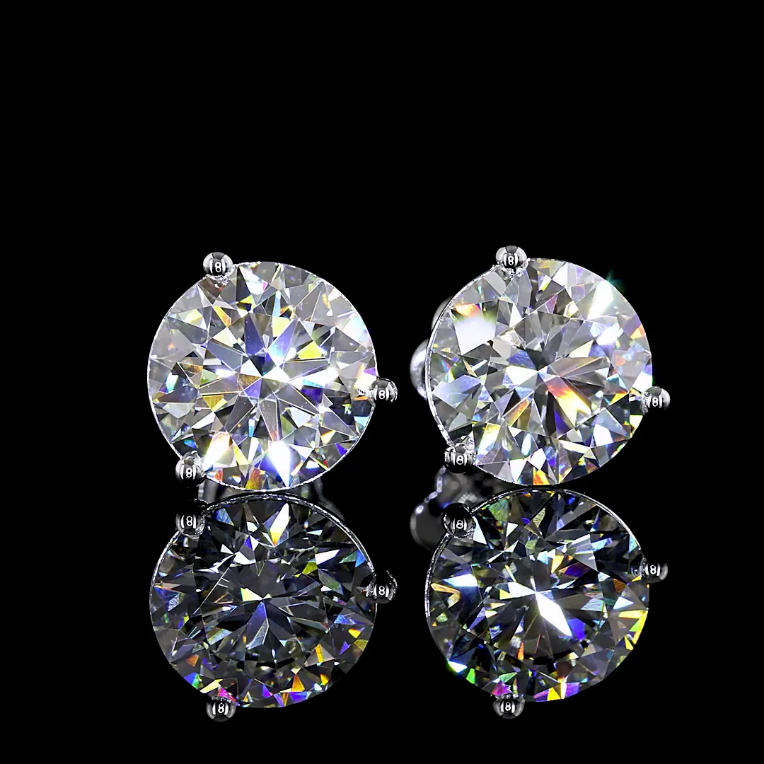 6.19 Cts 14k White Gold Round Shape Martini Earring - Video
